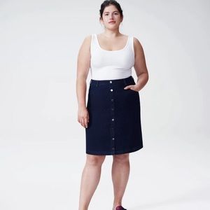 Women’s Universal Standard Denim Button&Zip Skirt